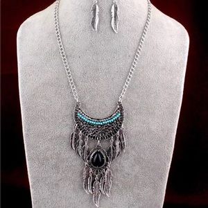✨Boho Gypsy Silver Statement Necklace✨